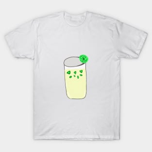 Yellow green lemon tea lime juice art glass T-Shirt